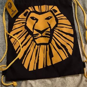 NWT The Lion King Broadway Musical Disney VIP Drawstring Cinch Bag Tote Backpack